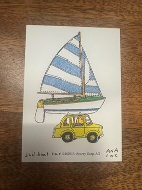 Inciardi - Richard Scarry - Sailboat Car - Mini Print